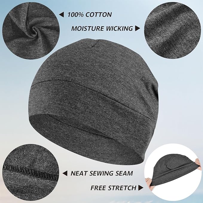 Bonnet de Sommeil Coton - Unisexe Homme Femme | Hydratation Cheveux, Anti-Casse