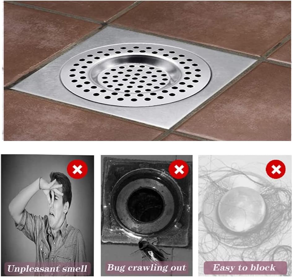 Lot de 2 grilles filtres en inox pour évier de cuisine