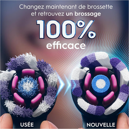 Oral-B iO Radiant White - 8 Brossettes Noires - 24 mois
