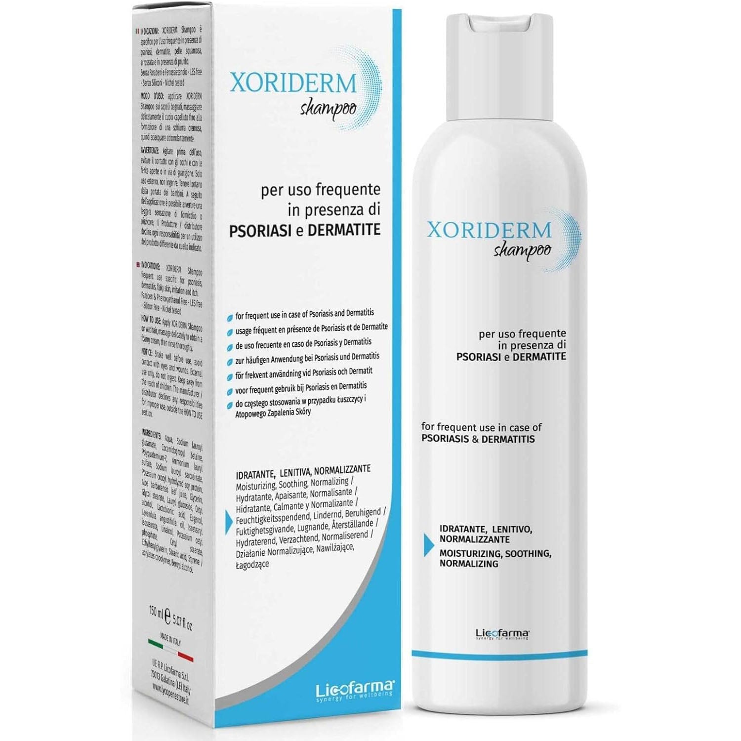 Shampoing Traitement Psoriasis & Dermatite Xoriderm - Apaisant Irritations