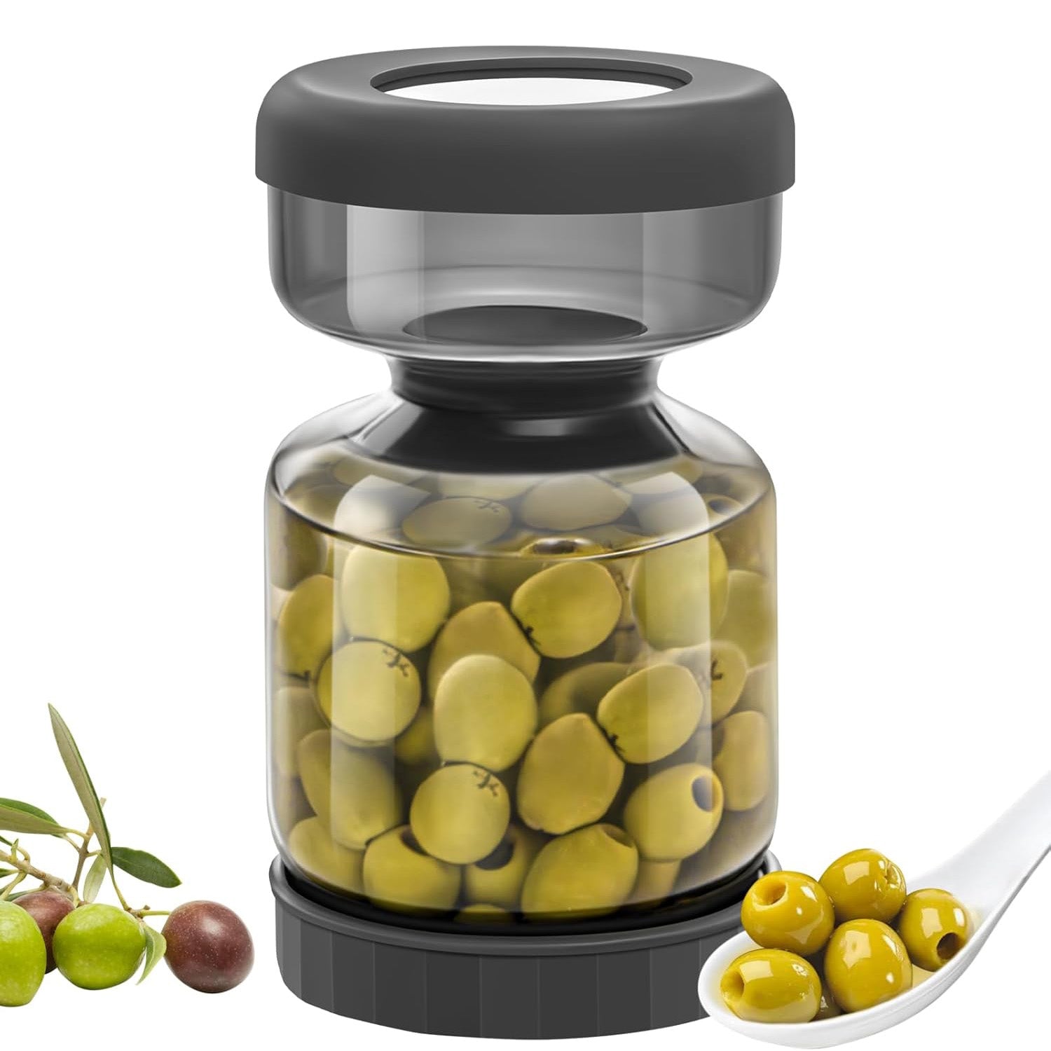 Bocal à condiments en verre avec séparateur de vinaigre 1 Litre
