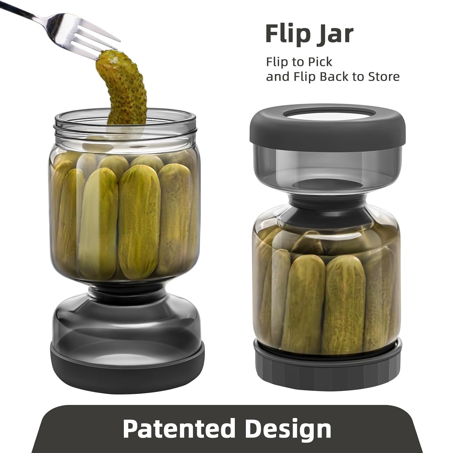 Bocal à condiments en verre avec séparateur de vinaigre 1 Litre