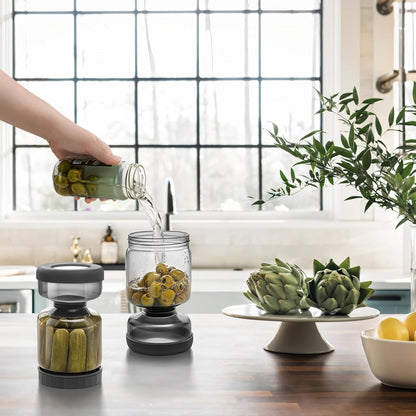 Bocal à condiments en verre avec séparateur de vinaigre 1 Litre