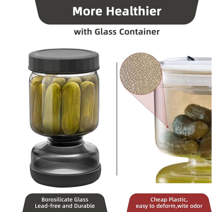 Bocal à condiments en verre avec séparateur de vinaigre 1 Litre