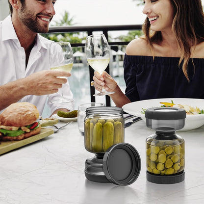 Bocal à condiments en verre avec séparateur de vinaigre 1 Litre