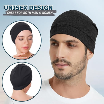 Bonnet de Sommeil Coton - Unisexe Homme Femme | Hydratation Cheveux, Anti-Casse