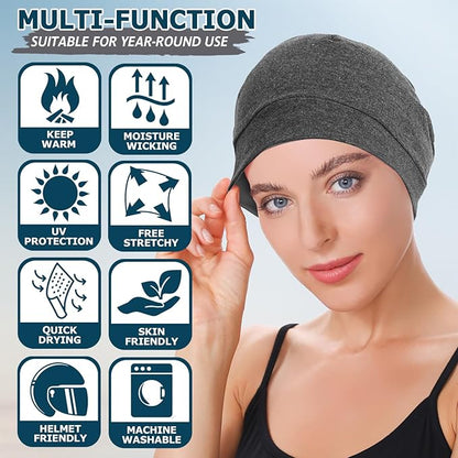 Bonnet de Sommeil Coton - Unisexe Homme Femme | Hydratation Cheveux, Anti-Casse