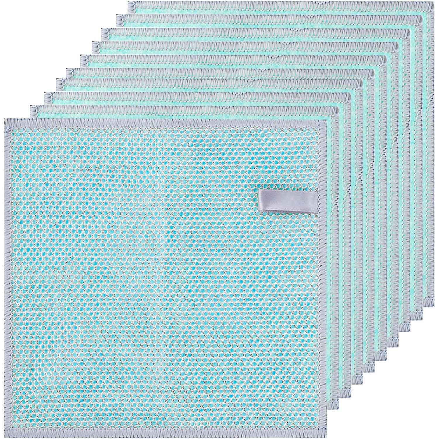 10 éponges grattoires en maille de fer pour vaisselle 20x20cm