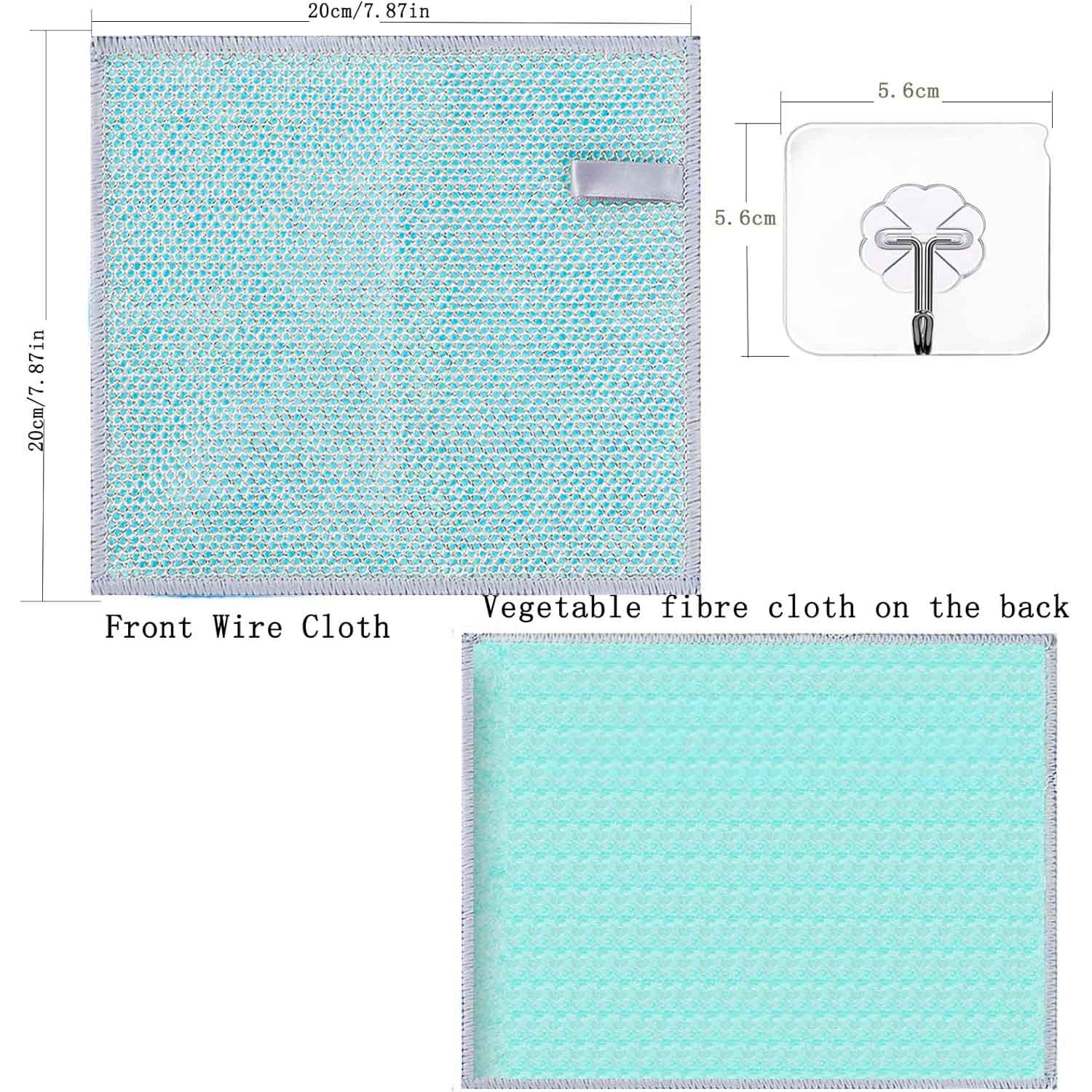 10 éponges grattoires en maille de fer pour vaisselle 20x20cm