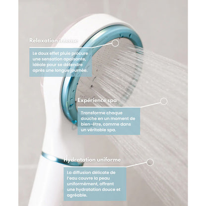 Pommeau douche Adoucisseur d'Eau Vitamine C + Acide Hyaluronique 