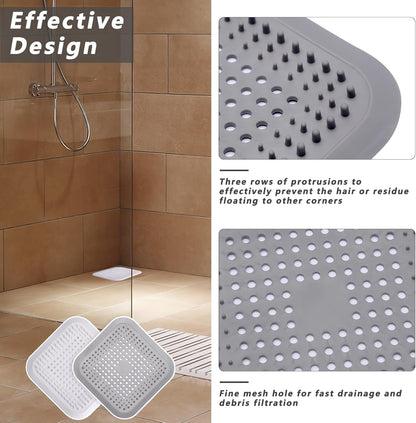 Lot de 2 filtres à cheveux avec ventouse pour douche et évier