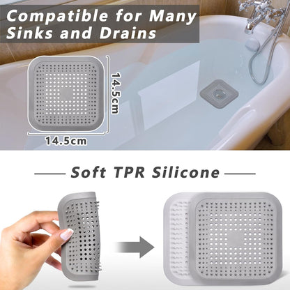 Lot de 2 filtres à cheveux avec ventouse pour douche et évier
