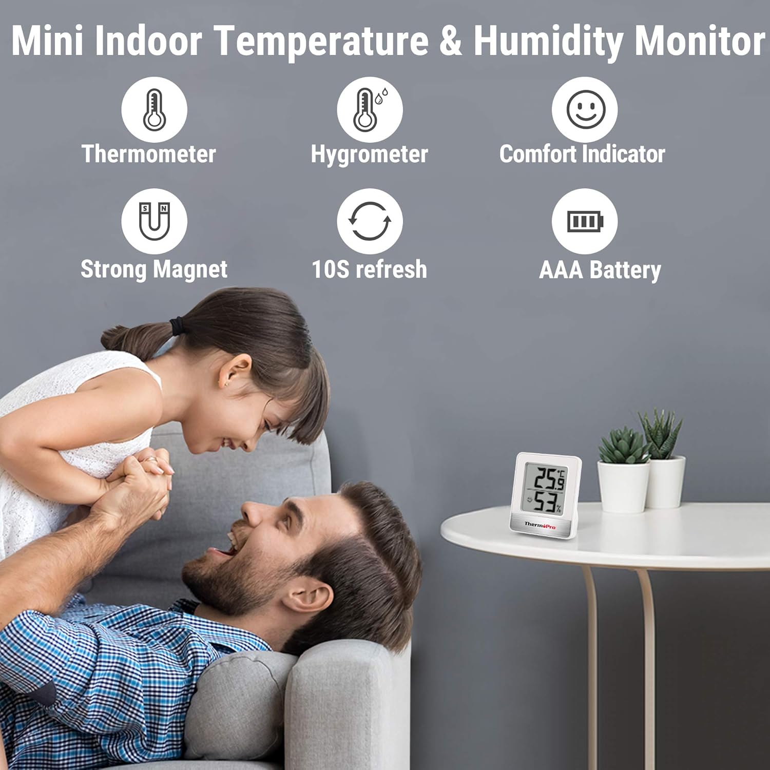Hygromètre thermomètre numérique d'intérieur compact