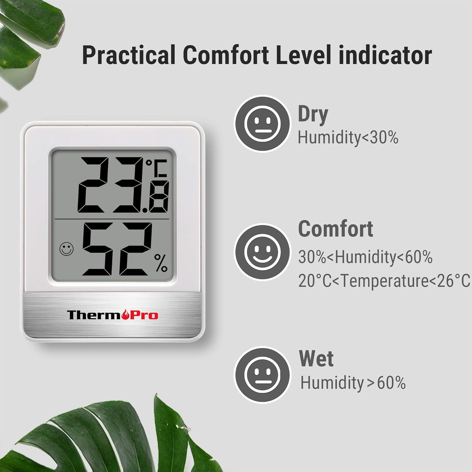 Hygromètre thermomètre numérique d'intérieur compact